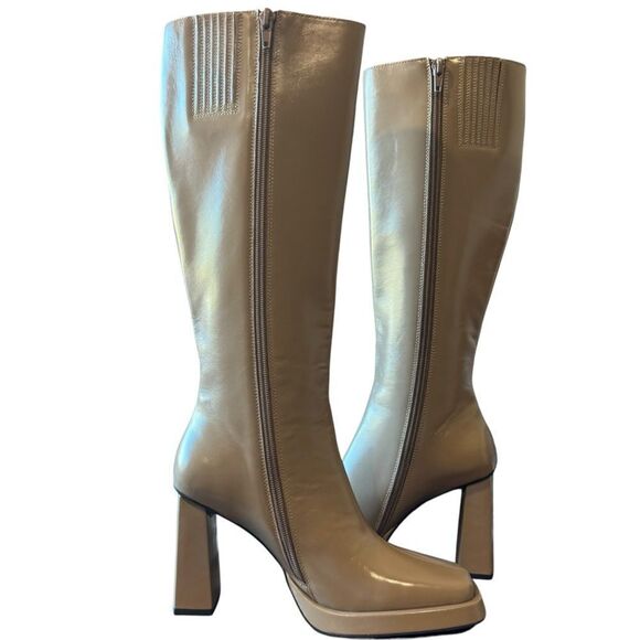 Revolve Jeffrey Campbell Taysha Tall Boots in Taupe Brown Tan - Picture 4 of 9